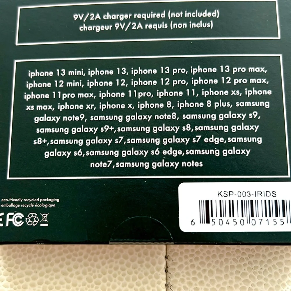 Kate Spade Wireless Magnetic Phone Charging Pad NEW Iridescent Pearl Gift Glam